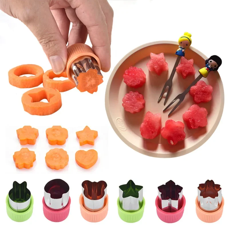 3Pcs Baby Food Auxiliary Shape Cutter Cute Cartoon Star Heart Vegetables Fruit Cutting Die Cookie Mould Baby Feeding Accessories