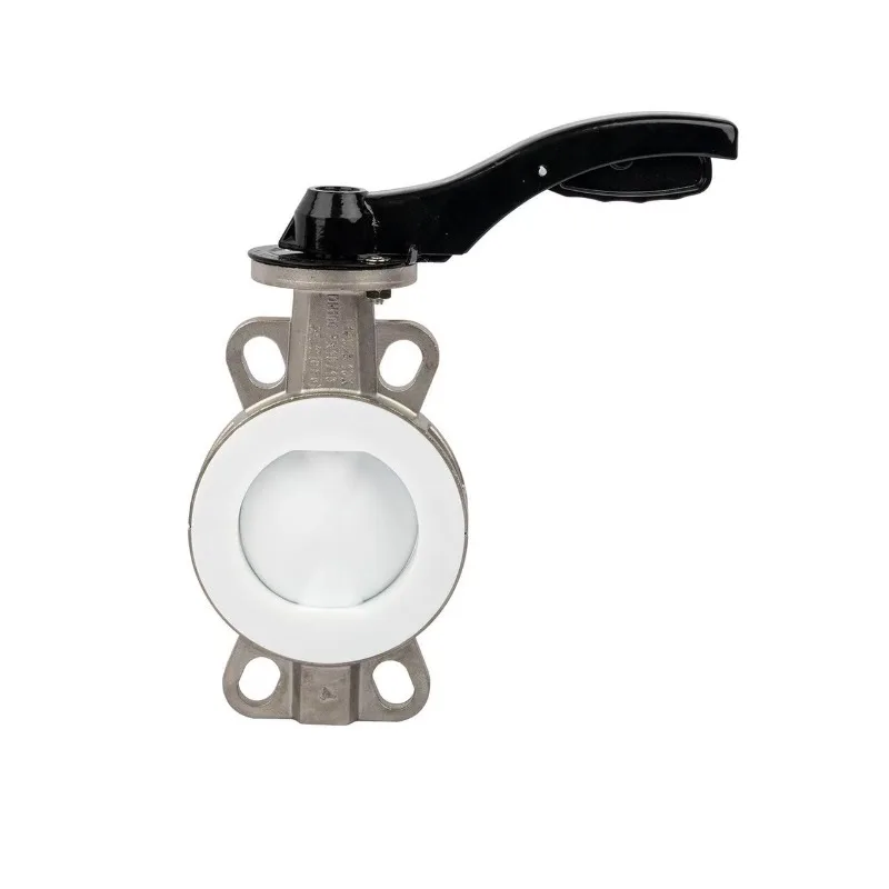 2-48 Inch Worm Gear Butterfly Valve Manual Power Midline PTFE Sealed Fluorinated Liner Stainless Steel Casting
