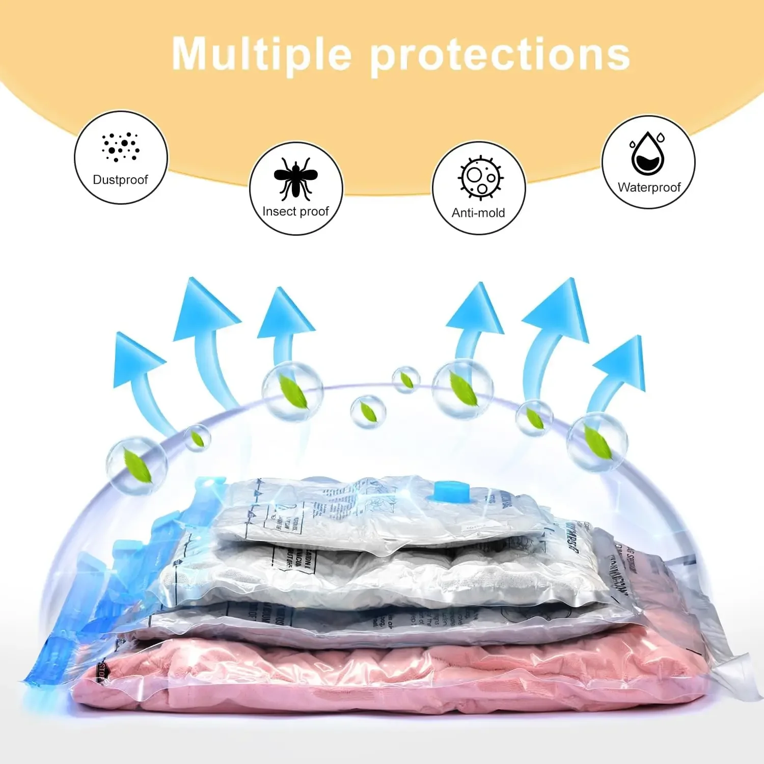 1-20PCS Transparent Clothing Vacuum Storage Bag Folding Quilt Clothes Storage Bag Travel Space Saving Vacuum Storage Bag