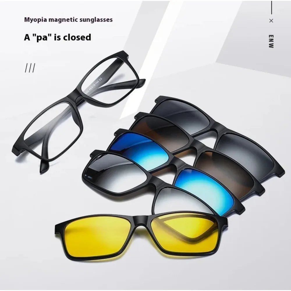 

2025 6in1 TR Magnetic frame sunglasses TR hanging frame with interchangeable lenses for men and women sunglasses