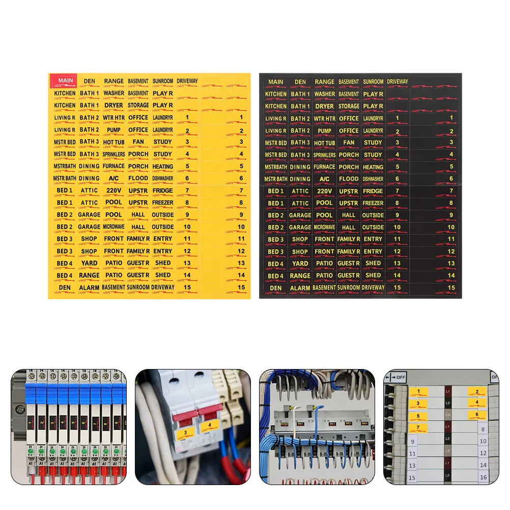 

10 Sheets Circuit Breaker Tags Labels Stickers for Box Panel Paper Electrical Switch Office