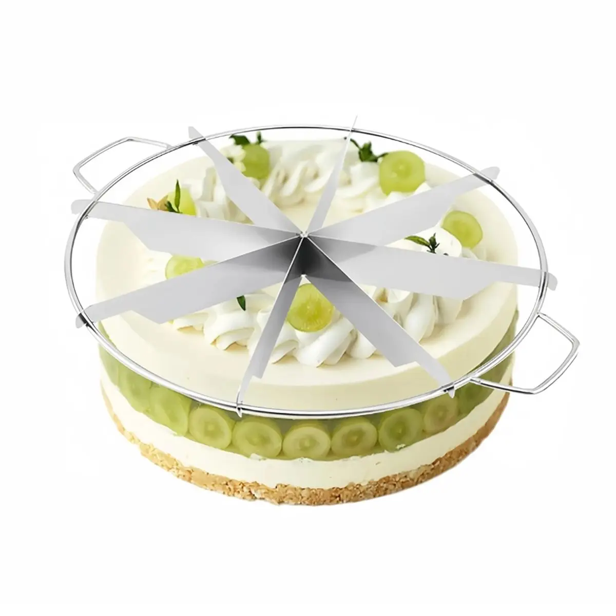 【AT48】 NEW 10 Slices Cake Cutter Slicer Stainless Steel Pastry Portion Marker Pizza Pie Divider Bake Tools Kitchen