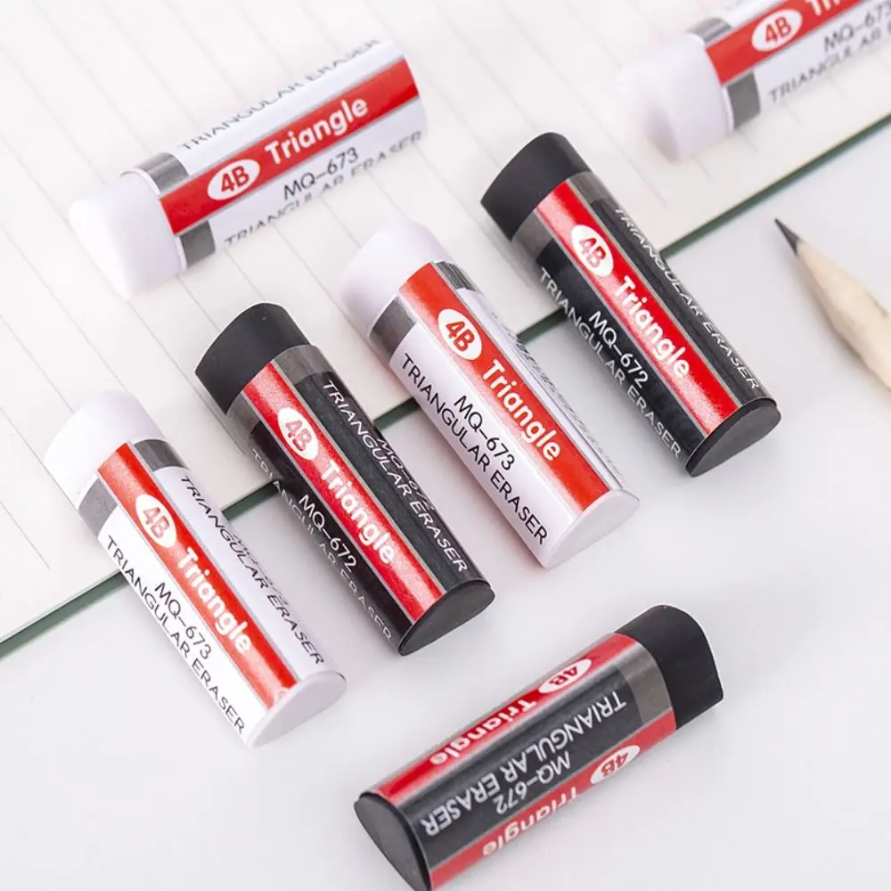 Soft and Clean 4B Erasers Black White Sketching Art Triangular Eraser Drawing Long-lasting Pencil Eraser Stationery