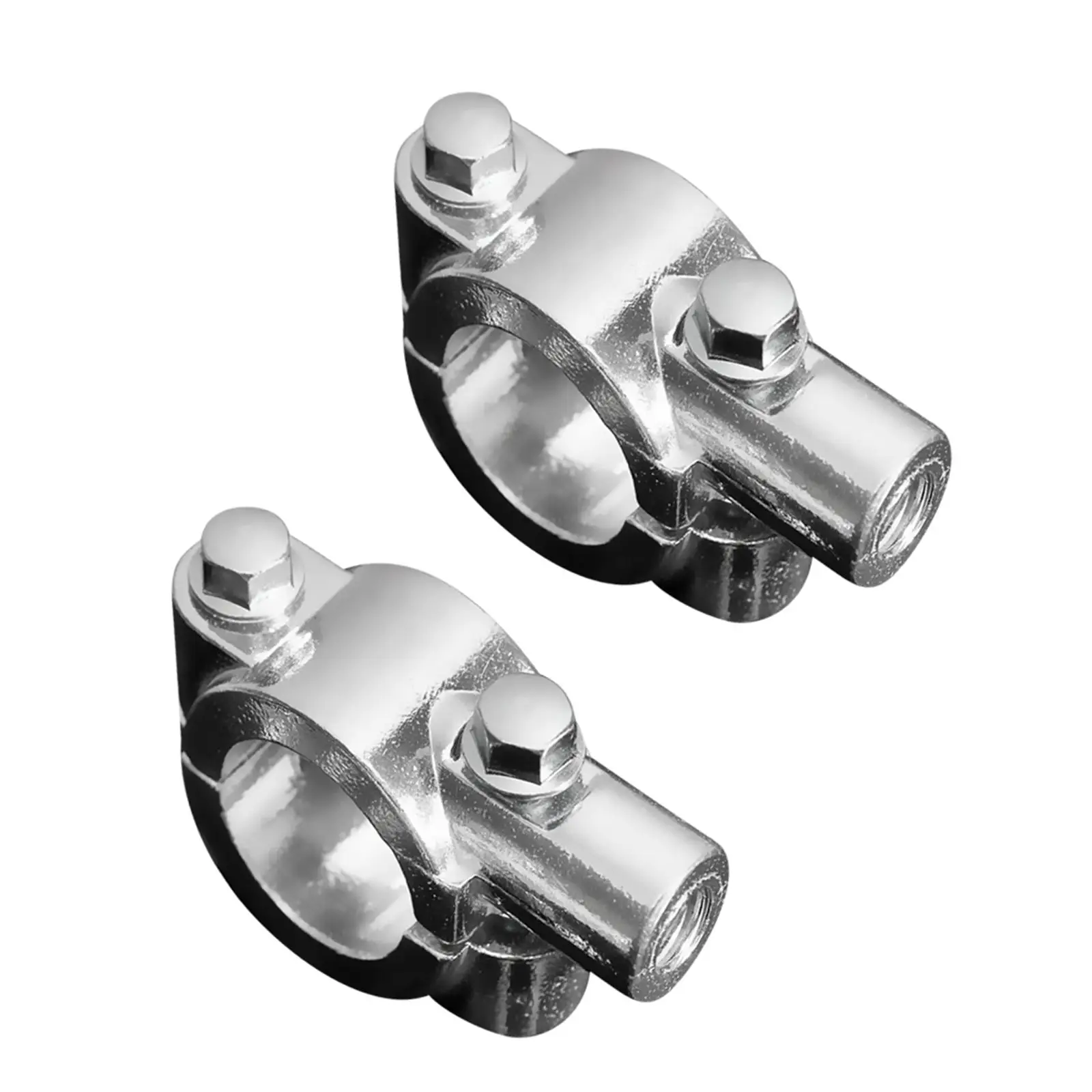 Pair Motorcycle Handlebar Mirror Adaptor Clamp On Mount Bracket 10mm Mirrors