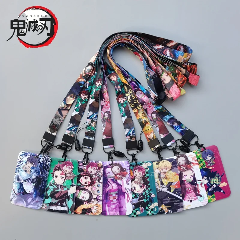 Demon Slayer Cartoon Kartenhalter Luffy Arbeitsausweis Studentenausweis Halter Lanyard Handy-Schlüsselband Herren Damen Mode-Accessoire