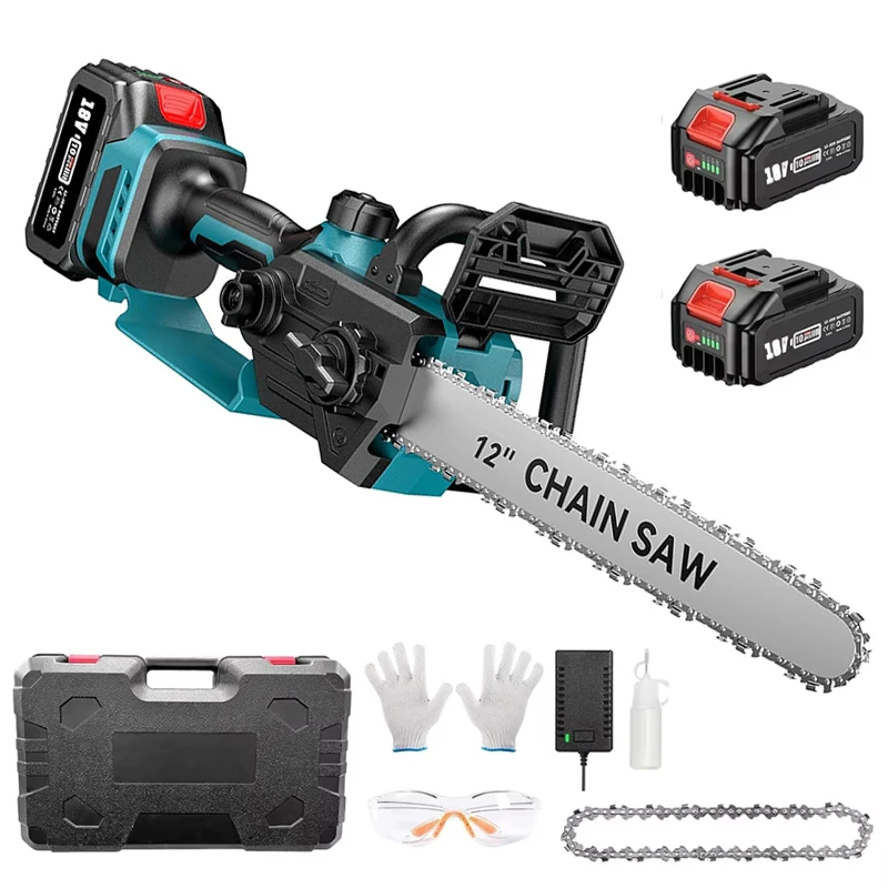 Seesii 12 ''scie à chaîne sans fil tronçonneuse électrique sans brosse bois de chauffage arbre coupe jardin taille outils électriques pour Makita 18v broche