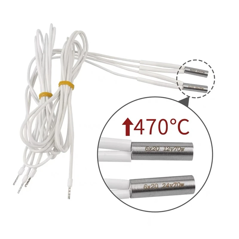 24/12V 60W 70W 80W Heater Cartridge 6*20mm 1Meter High Temperature Quick Heating Tube For E3D V6 Volcano Hotend 3D Printer Parts view 4