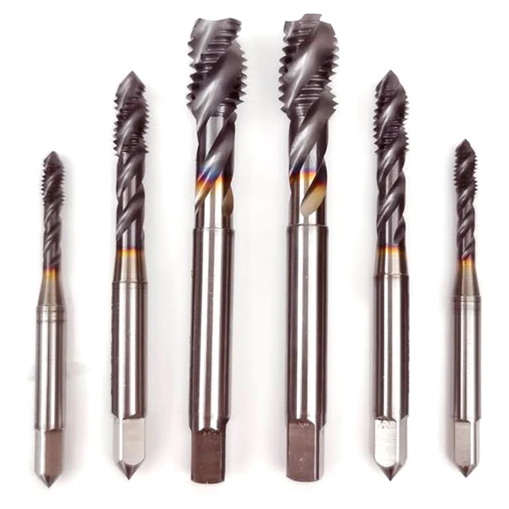 HSS-CO Right Spiral Flute Taps M2 M2.5 M3 M4 M5 M6 M8 M10 Ticn Metric Screw Spiral Fluted Machine Taps M12 M14 M16 M18 M20