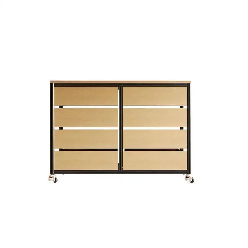 Aluminum Profile Solid Wood Ocean Panel Drawer Cabinet Simple Removable Edge Cabinet