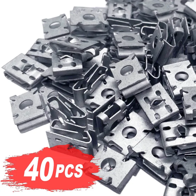 Car Metal N Type Nut Clamp Reed ST4.2 Screw Base for VW Sagitar Magotan Jetta License Plate Splint Buckle Dacromet 11X16mm