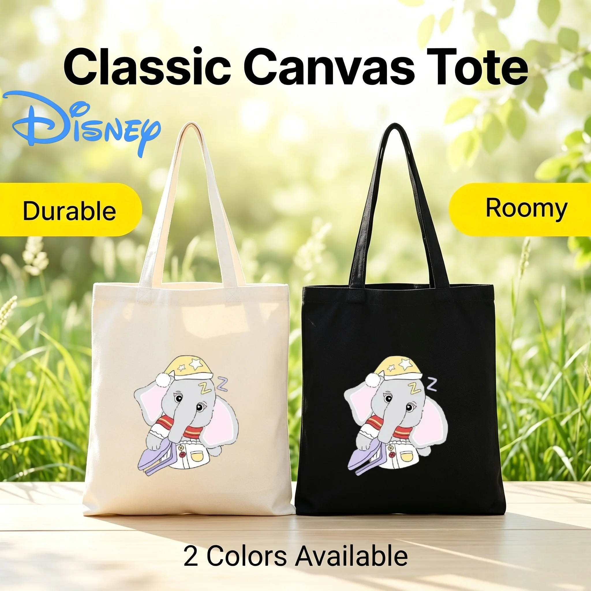 

1PC Disney Dumbo Bedtime Theme Canvas Bag Eco-Friendly Reusable Shoulder Handbag