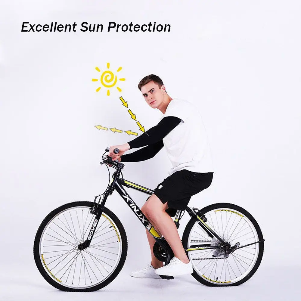 Summer Cycling Cooling Ice Silk Arm Cover Anti-UV Arm Sleeves Running Outdoor Sport Sun Protection Woman Men Fingerless Gloves