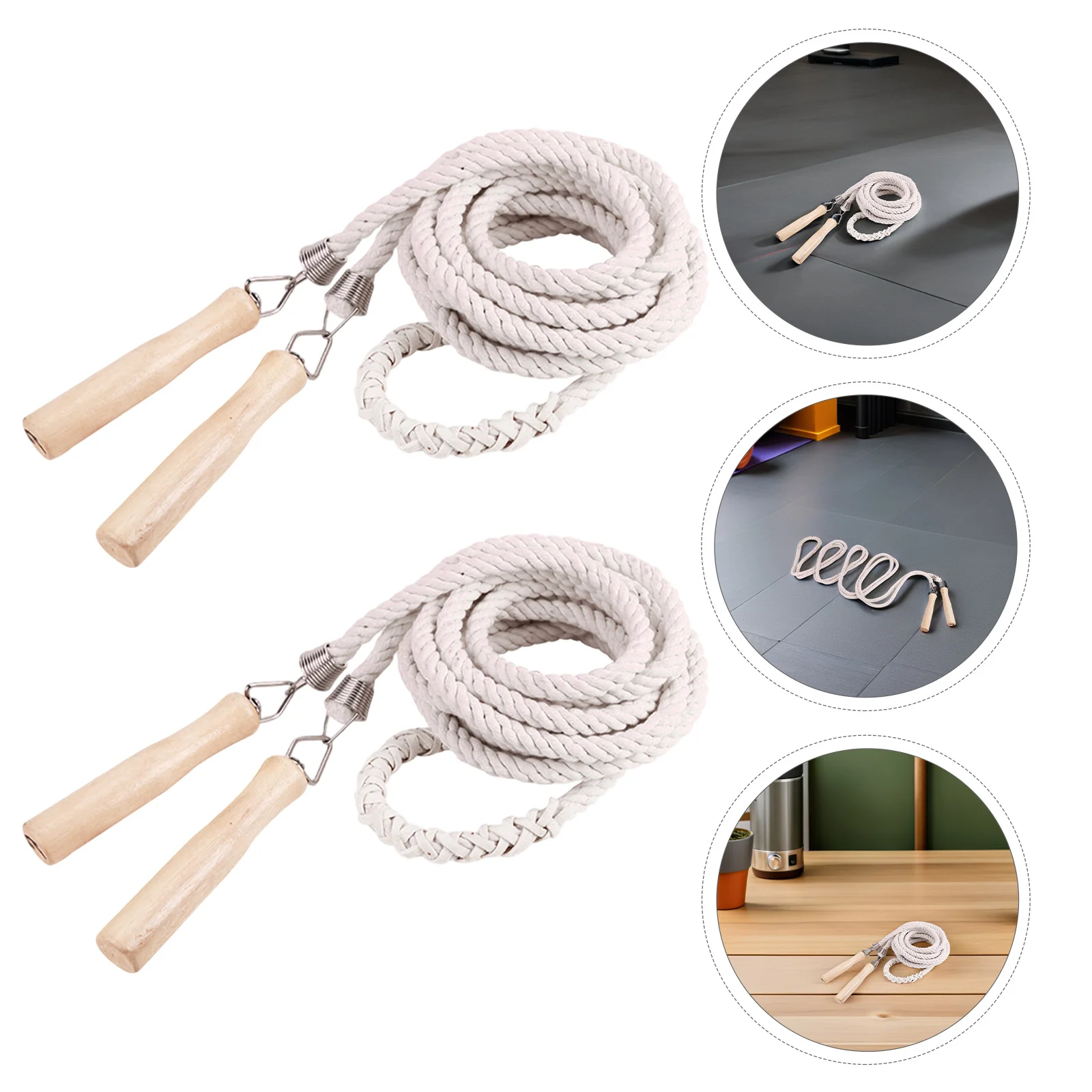 

2Pcs Group Jump Rope Set 16Ft 9Ft Woven Cotton Braided Rope for Team Games Classroom Activity Sports Training Lightweight