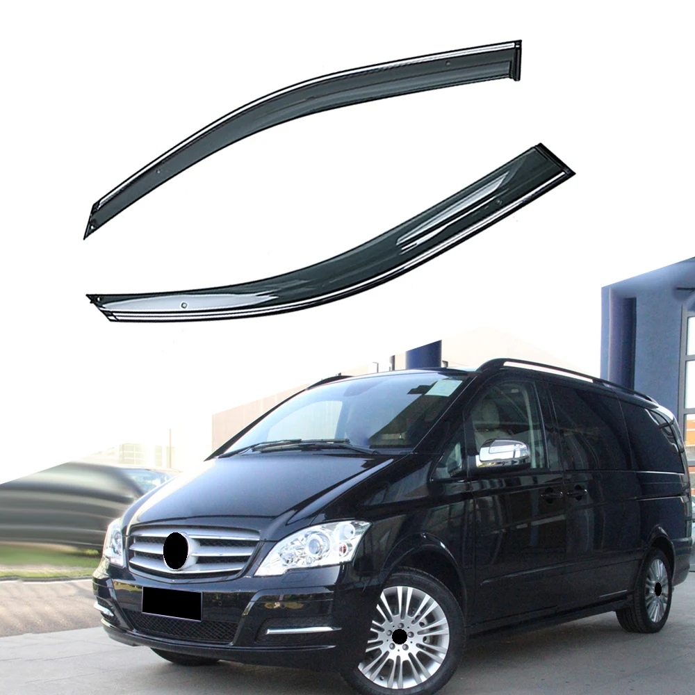 For Mercedes-Benz Viano 2003-2014 Car Window Sun Rain Shade Visors Shield Shelter Protector Cover Trim Frame Sticker