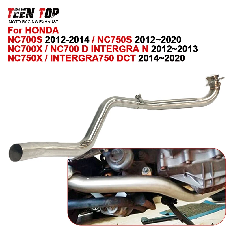

Выхлопная труба мотоцикла для Honda NC700S NC700X NC750S NC750X Escape Moto, передняя соединительная труба, выхлопная коллектор INTERGRA750 DCT, выхлопная труба