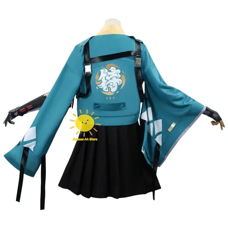 qq45Game Zenless Zone Zero Kostum Cosplay Hoshimi Miyabi Seragam Dasi Hiasan Kepala Pesta Halloween Cos W