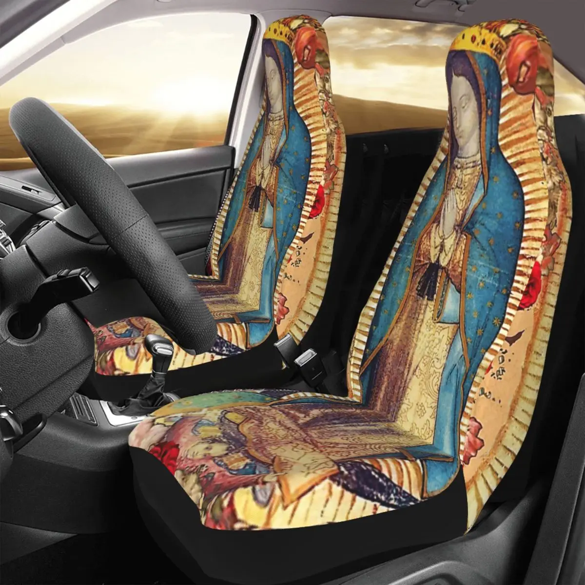 Our Lady Of Guadalupe Virgin Mary Catholic Mexico Poster Car Seat Cover Custom Universal Front Protector Accessories Cushion Set