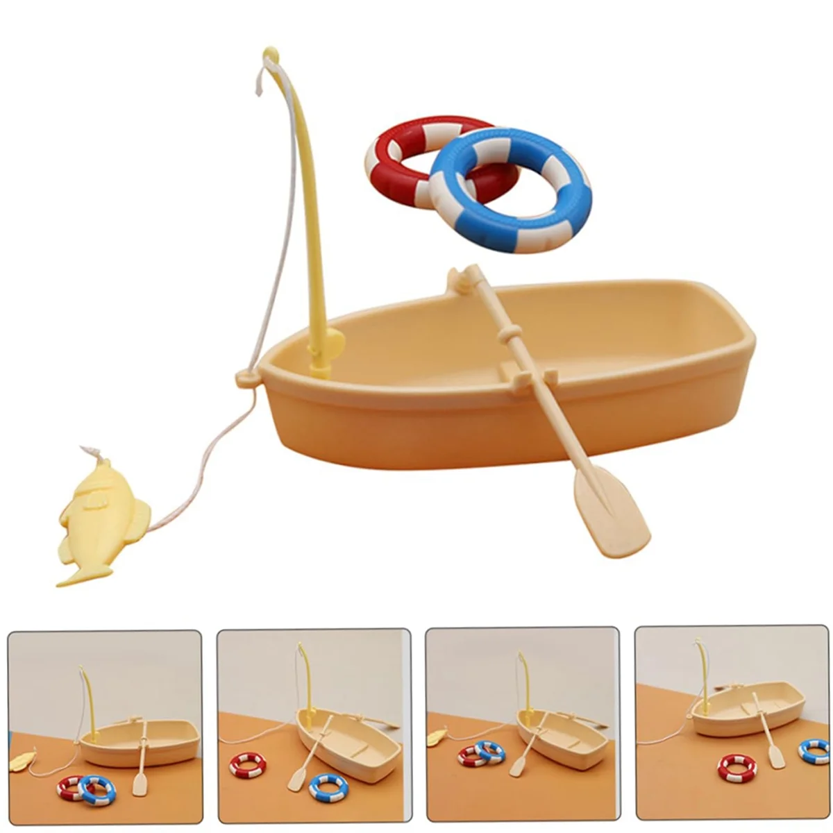 عملي 2 مجموعات طوافة بلاستيكية للسباحة قارب مصغر الحياة الدائري المجاذيف الزورق قارب كروز لعبة البلاستيك المراكب الشراعية المنزلية