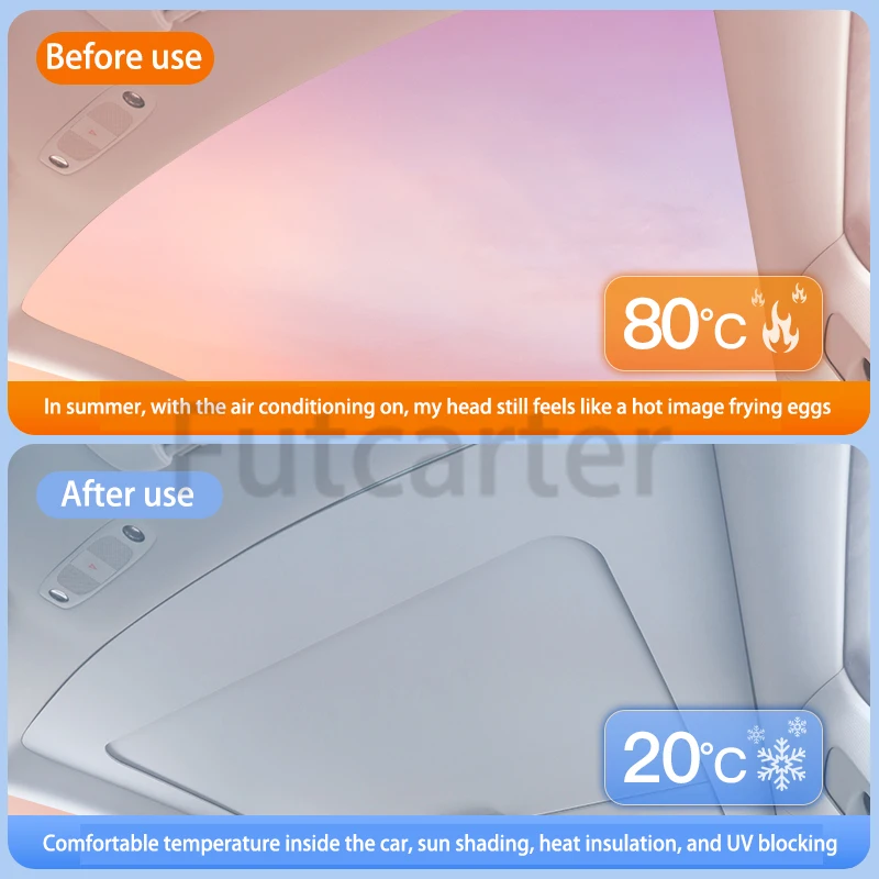 For Tesla Model Y Juniper 2025+ Upgrade Scroll Sunroof Sunshade Roof UV Protection Retractable Sun Visor Interior Accessories