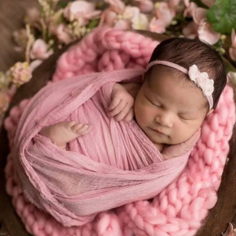 Koleksi Bungkus Bayi Baru Lahir Profesional 6 Buah Set Variasi untuk Studio Fotografi Bayi Alat Pose Esensial Kain Kasa Bedong