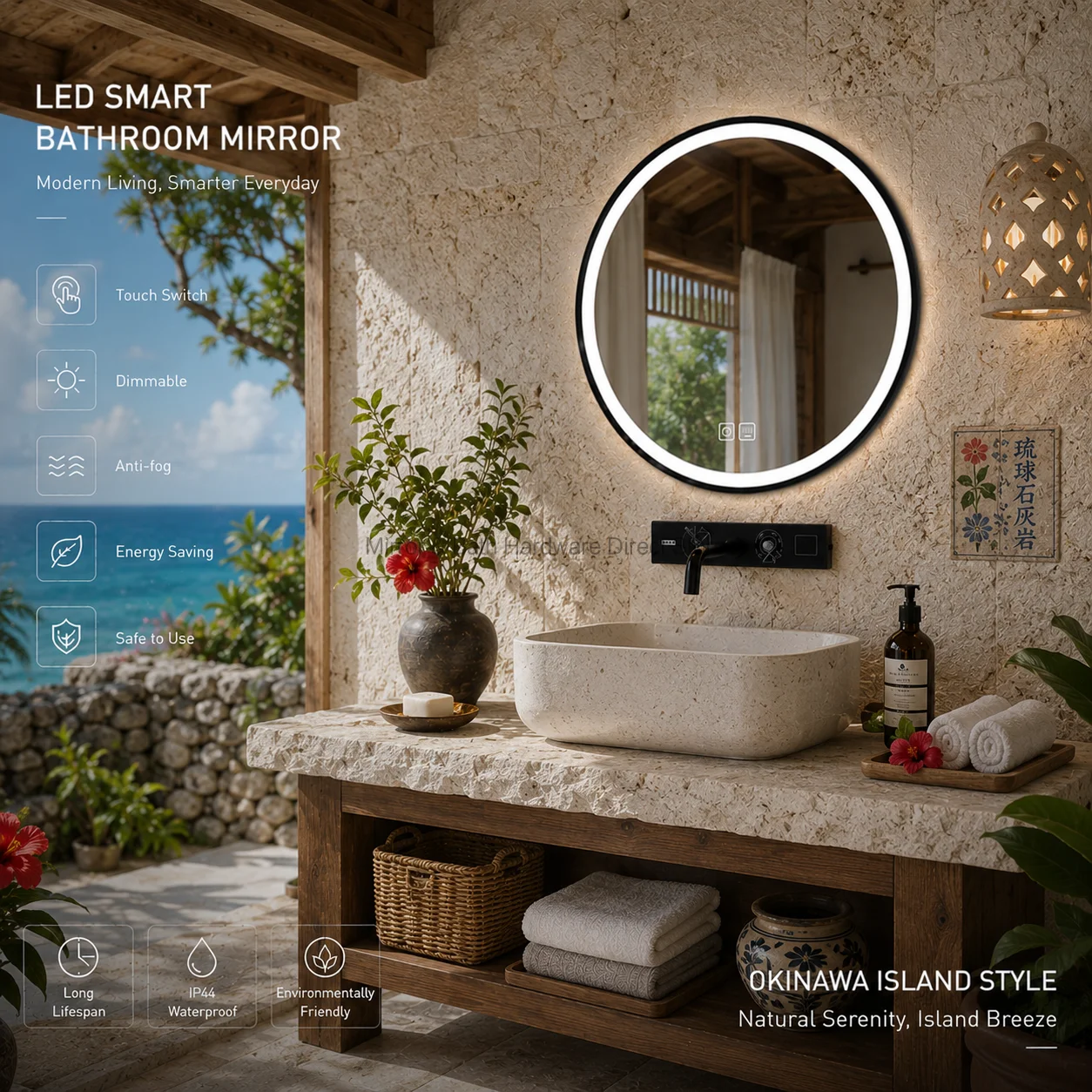 Bathroom Mirror Led - مرآة حمام مضادة للضباب بإضاءة LED