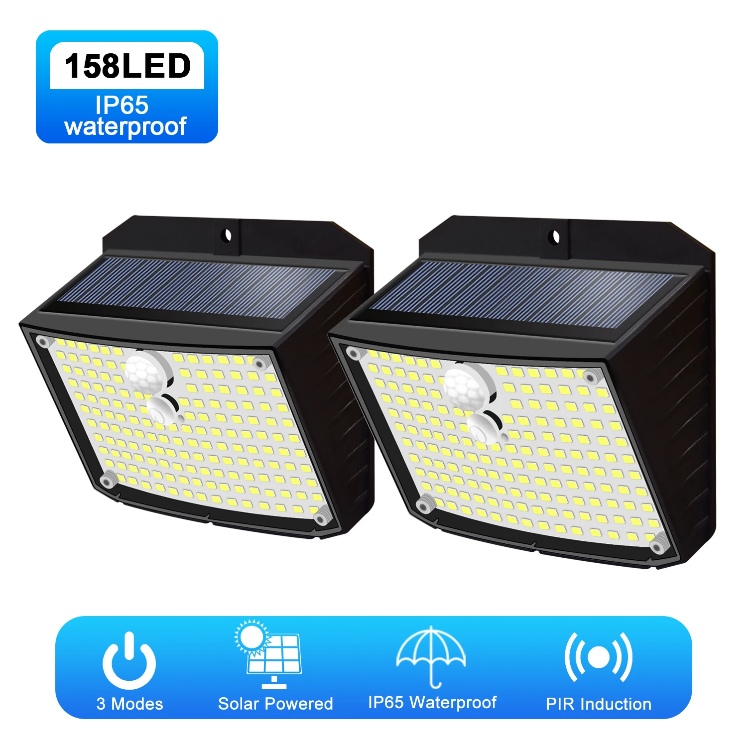 158/238 LED Solar Outdoor Light 3 Lighting Modes Solar Motion Sensor Waterproof Wall Lamp Solar Powered Garden Fence Yard