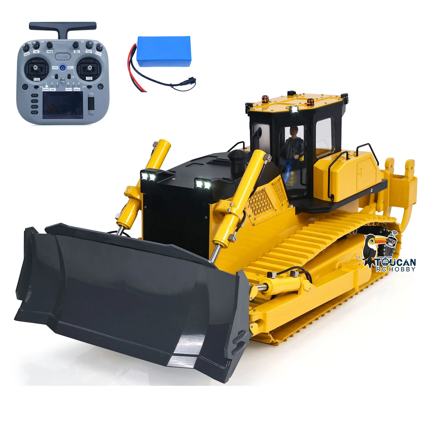 

Toy Metal 1/12 RC Hydraulic Bulldozer D155AX RTR Heavy Duty Radio Control Dozer TOUCAN DIY Truck Car Vehicle Model Light Machine