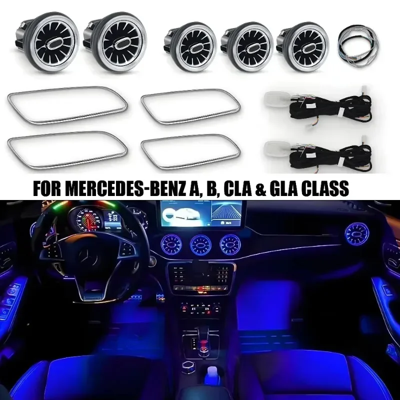 

For Mercedes Benz A/B-class W176 W246 CLA-class W117 GLA-class W156 12 Colors Interior Ambient Lighting