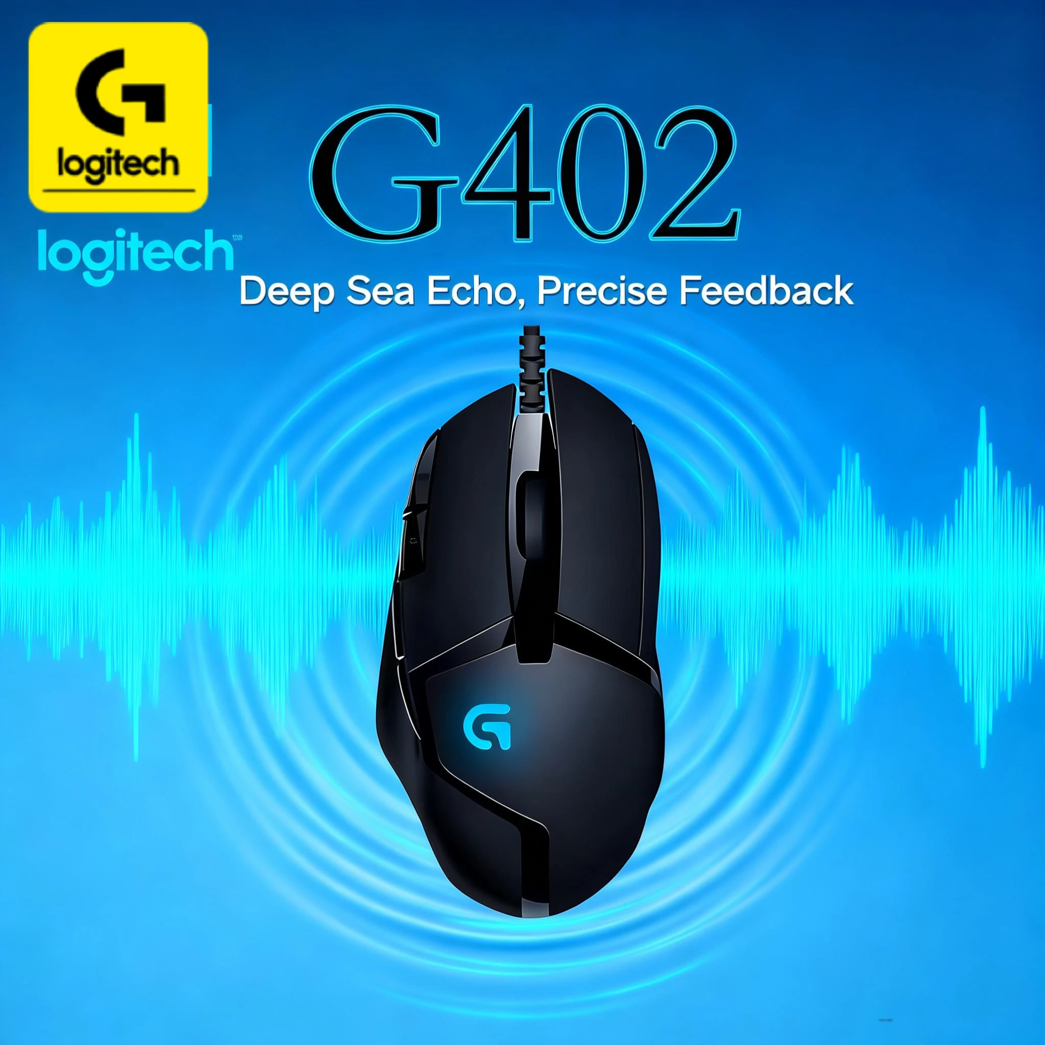 Logitech G402/G304 gaming mouse, with high-speed response and no delay, featuring RGB vibrant backlighting that is eye-catching.