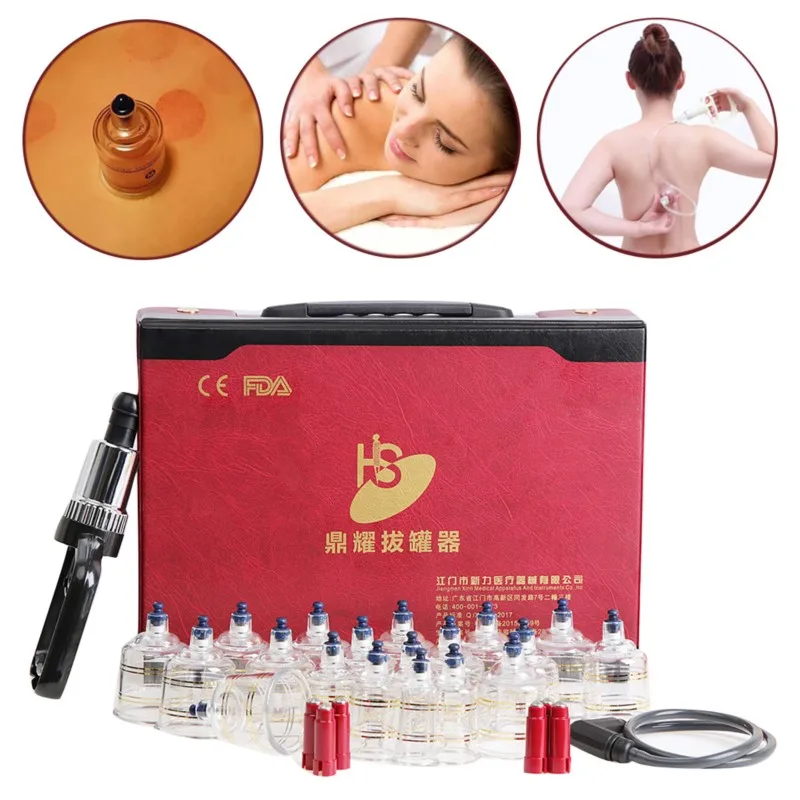 

10/19 Cans Vacuum Hansol Acupunture Cupping Therapy Set Suction Cups Body Massager Pain Relief Guasha Ventosa Masaje Facial Jars