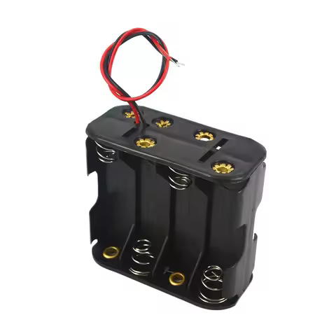 Battery Box 8 AA Batteries with Wire Lead 12 Volt 12V Battery Case Batteries Stack Battery Clip Slot Battery Holder Box