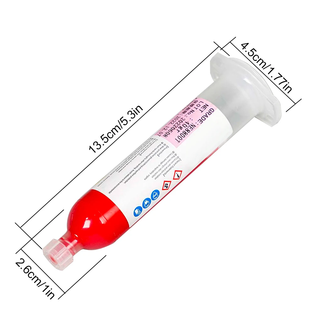 Pegamento rojo de resina epoxi para Chips BGA, resistencias, condensadores, Chips IC, SMT, SMD, reparación con 10 agujas, 30ml, 38g, 1 o 2 unidades