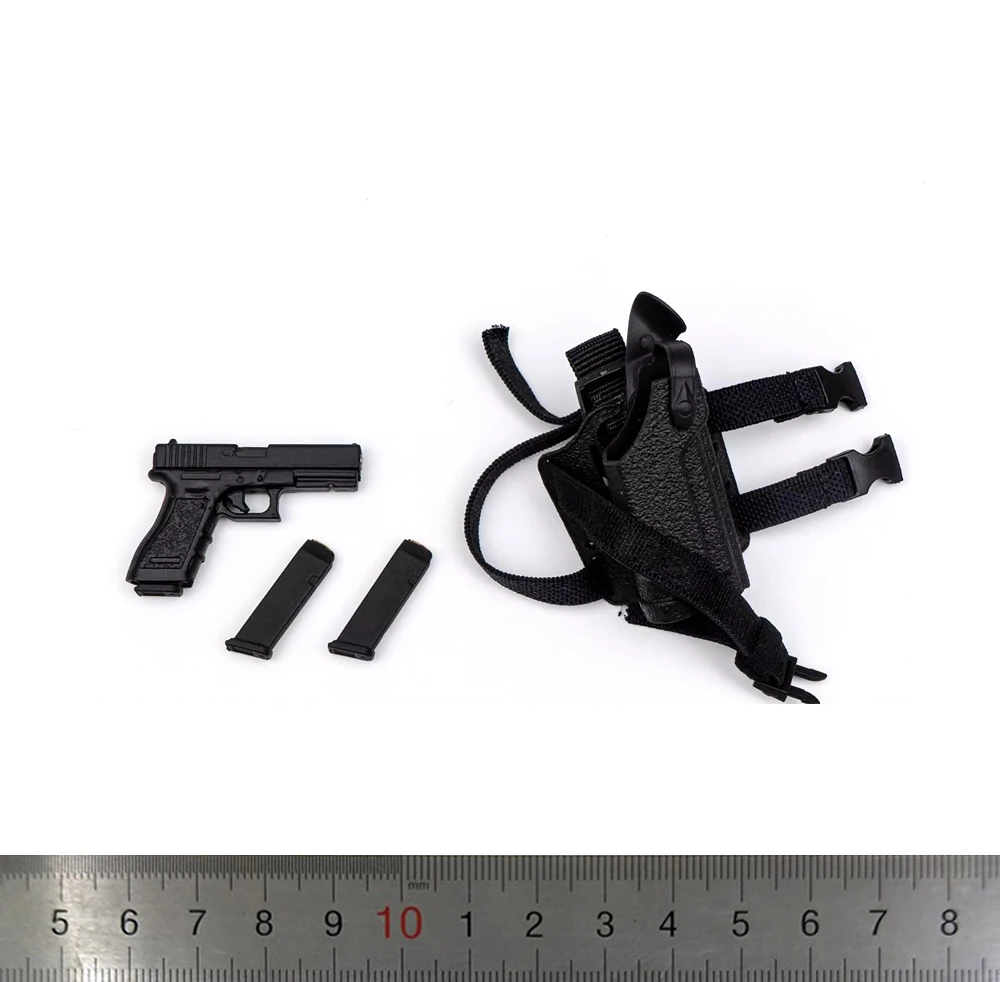 

1/6 KING'S TOY KT-8008 Soldier Doll Action German Operation Police Mini Toys Model G17 Black Holster PVC Material For 12" Doll