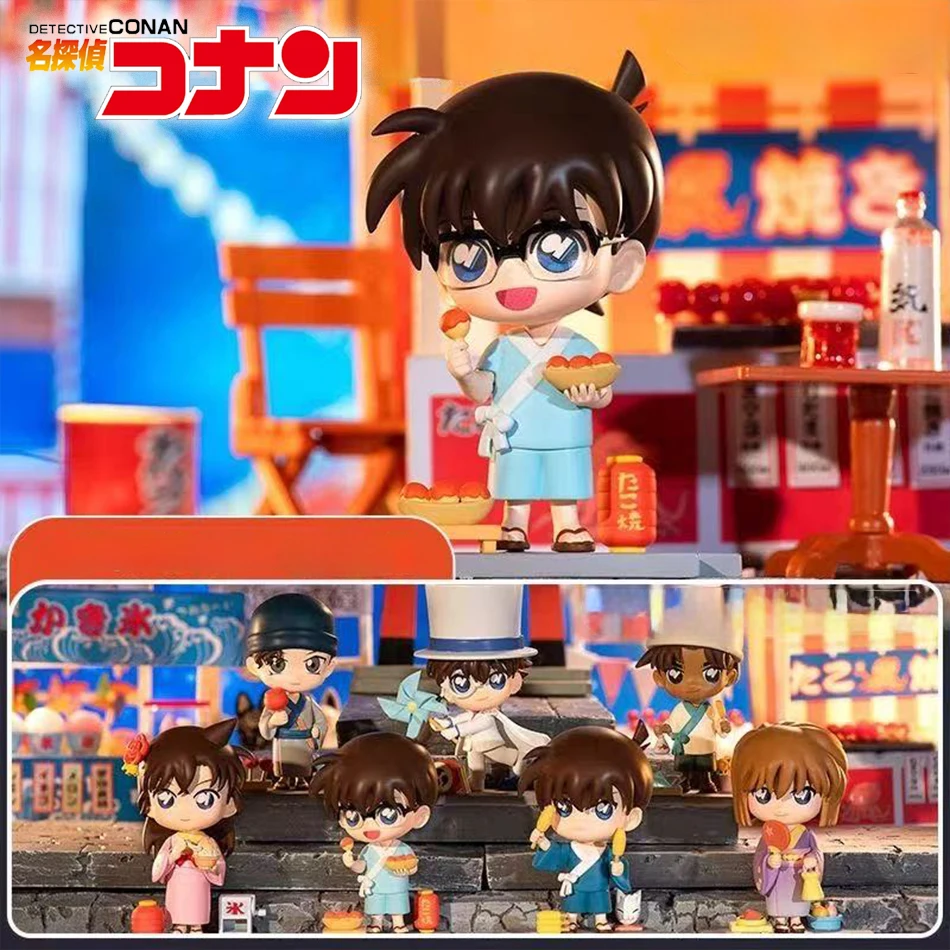 6 stks/set Detective Conan Summer Garden Party Serie Mysterieuze Verrassing Doos Conan Edogawa Mouri Ran Haibara Ai Figuur Model Speelgoed