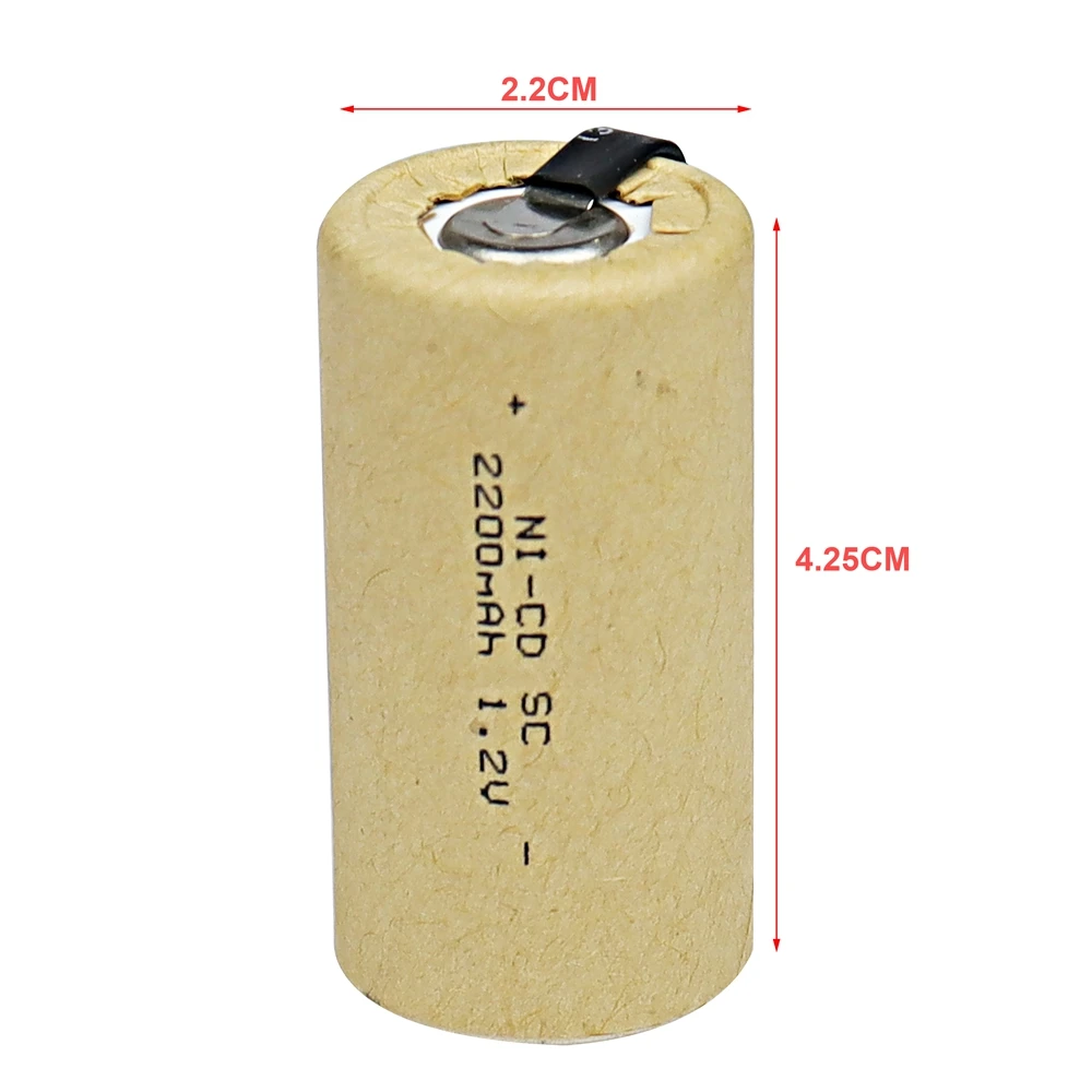 GTF SC 2200mAh 1.2V battery NI-CD rechargeable batteries for electric screwdrivers electric drills real capacity Sub C battery