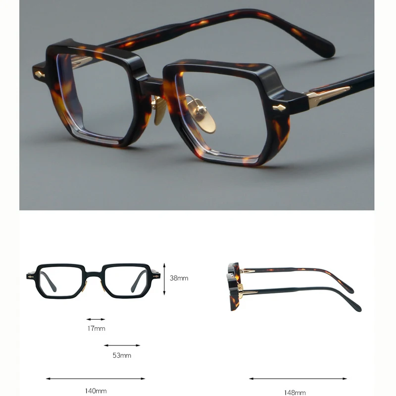 KIZN مكافحة الأزرق تلطيخ خلات قصر النظر إطار نظارات مربع الرجال مخصص النظارات الطبية البصرية النساء النظارات -0.5