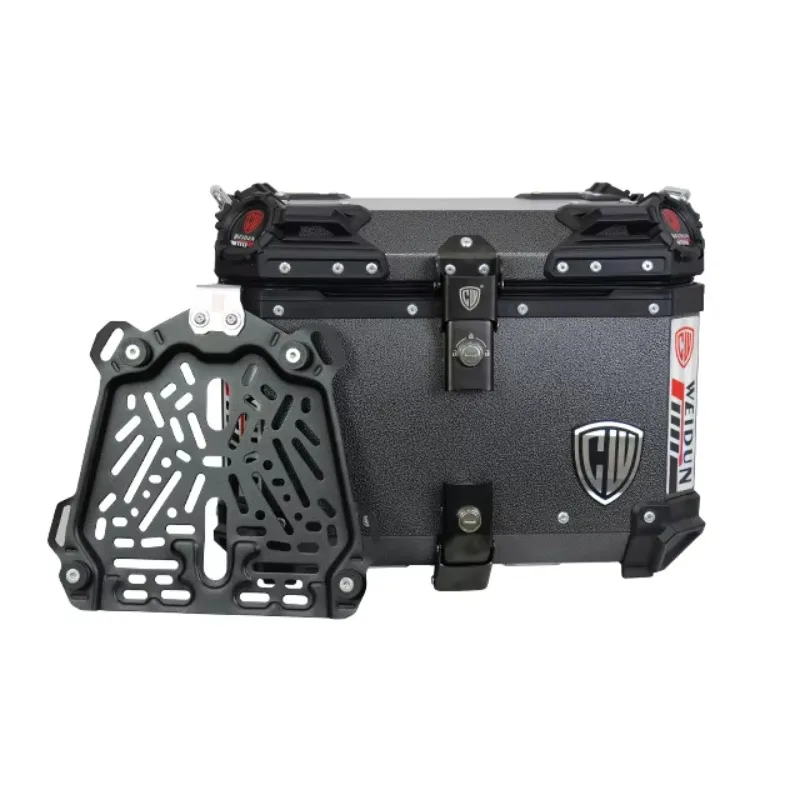 STLF العالمي 45L الألومنيوم دراجة نارية الصندوق الخلفي منتج جديد مع قفل الأمان مقاوم للماء الغطاء العلوي الجذع صندوق خلفي آمن #2