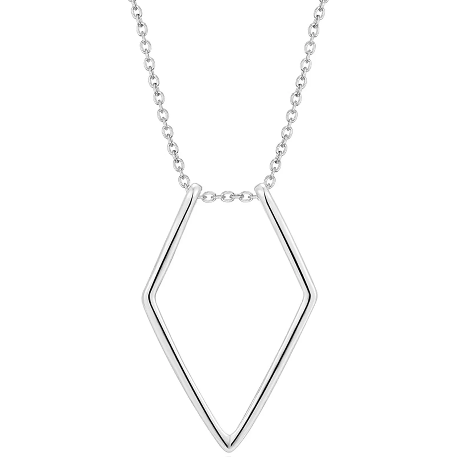 1Piece Fashion Necklace Geometric Simple Ring Holder Ring Pendant Necklace for Men Women Party Jewelry Neck Chain 45cm long