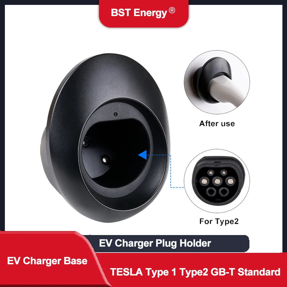 

Portable EV Charger Plug Holder Stand For TESLA Type 1 Type2 GB/T Electric Car Charger Wall Mount Bracket Charging Cable Bracket