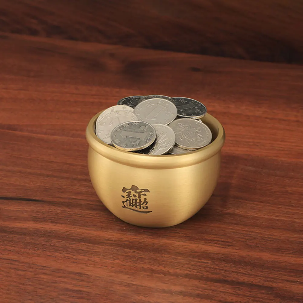 

Copper Wealth Ashtray Creative Desktop nament Golden Craft Living Room Golden Copper Ashtray Decor Cigarette Can Home Art