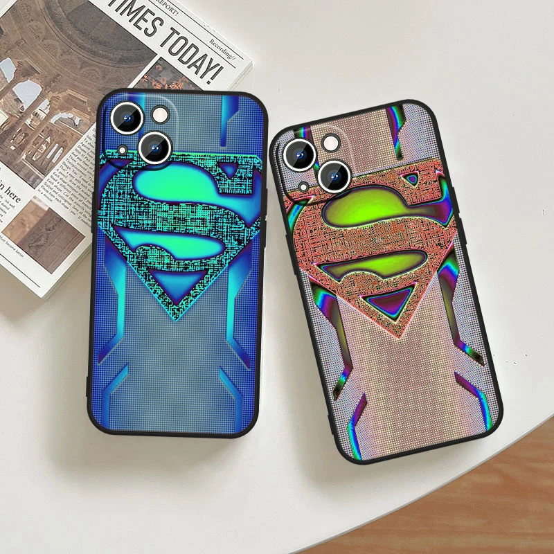 Batman Superman Cool For iPhone 15 14 13 12 11 XS XR X 8 7 6 6S 5 5S Pro Max Plus Black Shockproof Phone Case