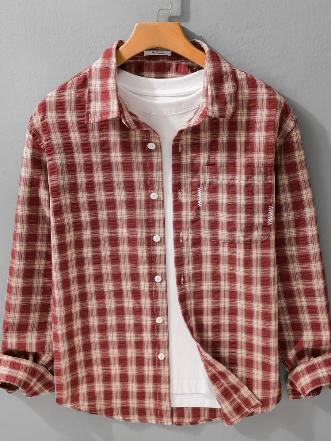 

New Men's Casual Plaid Long Sve irt Loose Fit Comfortable Cotton Polyester Blend Button up Classic Collar Daily Wear