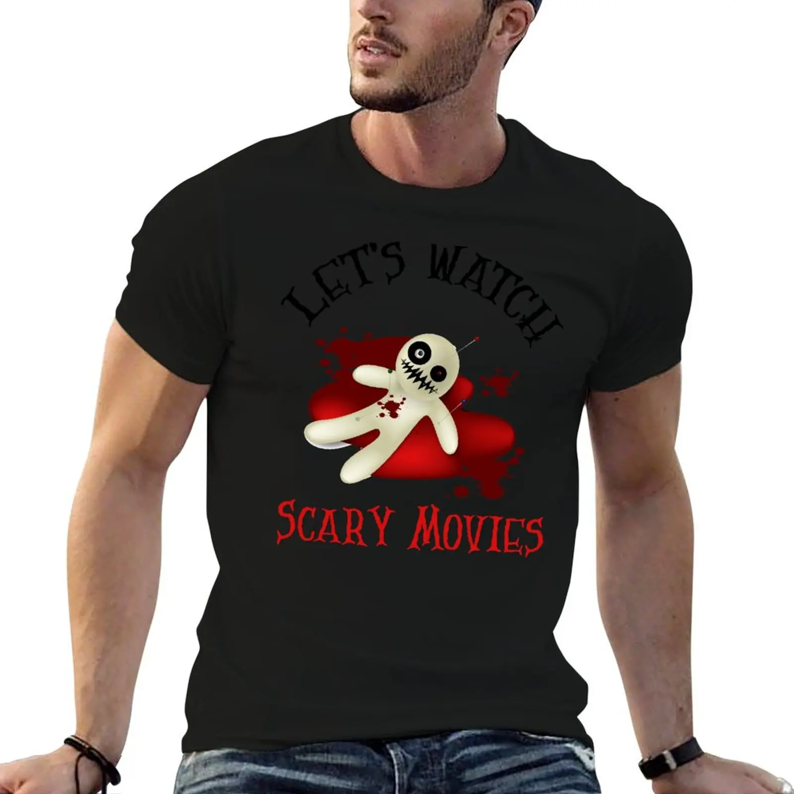 

Let's Watch Scary Movies, Horror Movie Obsessed Tri-blend T-Shirt tops graphic t shirts anime stuff men t shirt