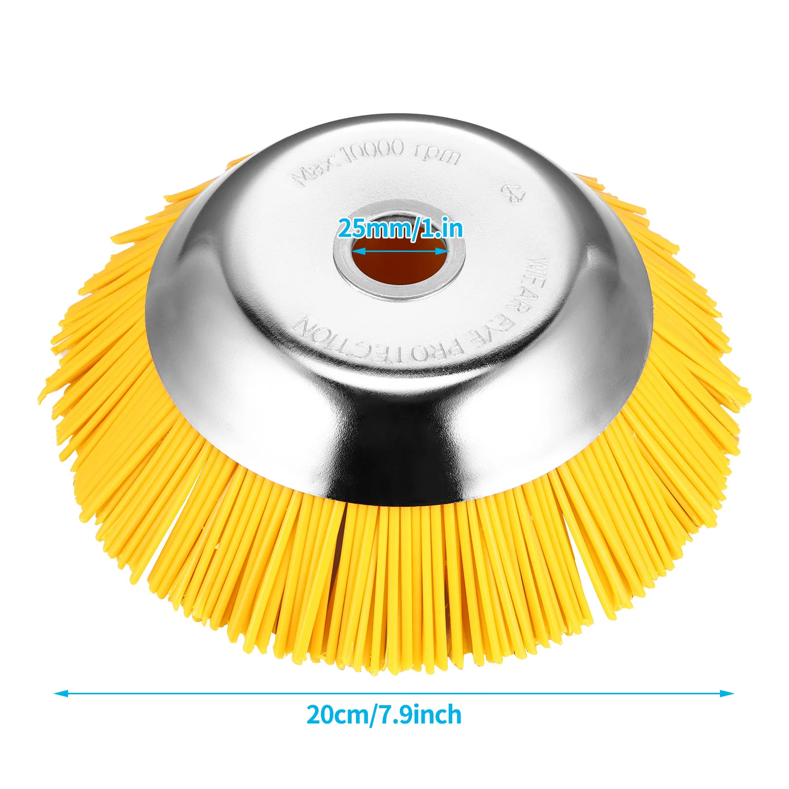 [DE DHL] 8-Zoll 25,4x200mm Unkraut-Freischneiderkopf، Rasenmazher، Universaleller Rasentrimmerkopf، rotierende Unkrautbürste