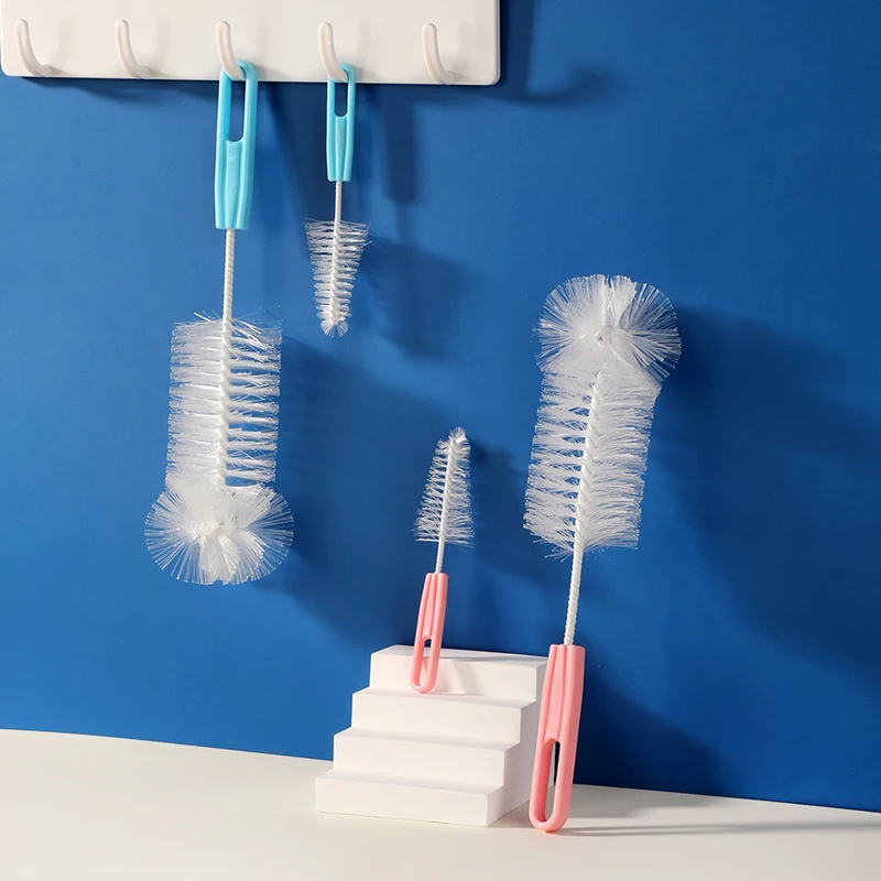 

Simple Nylon Baby Feeding Milk Bottle Nipple Brush Set（2 Pack）