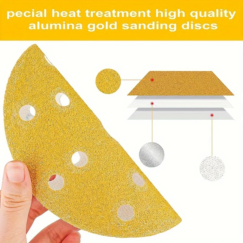 6 Inch 15 Holes Hook and Loop Sanding Disc 150MM Sandpaper Wet & Dry 60-400 Grits Aluminum Oxide for Car Wood Auto Polishing