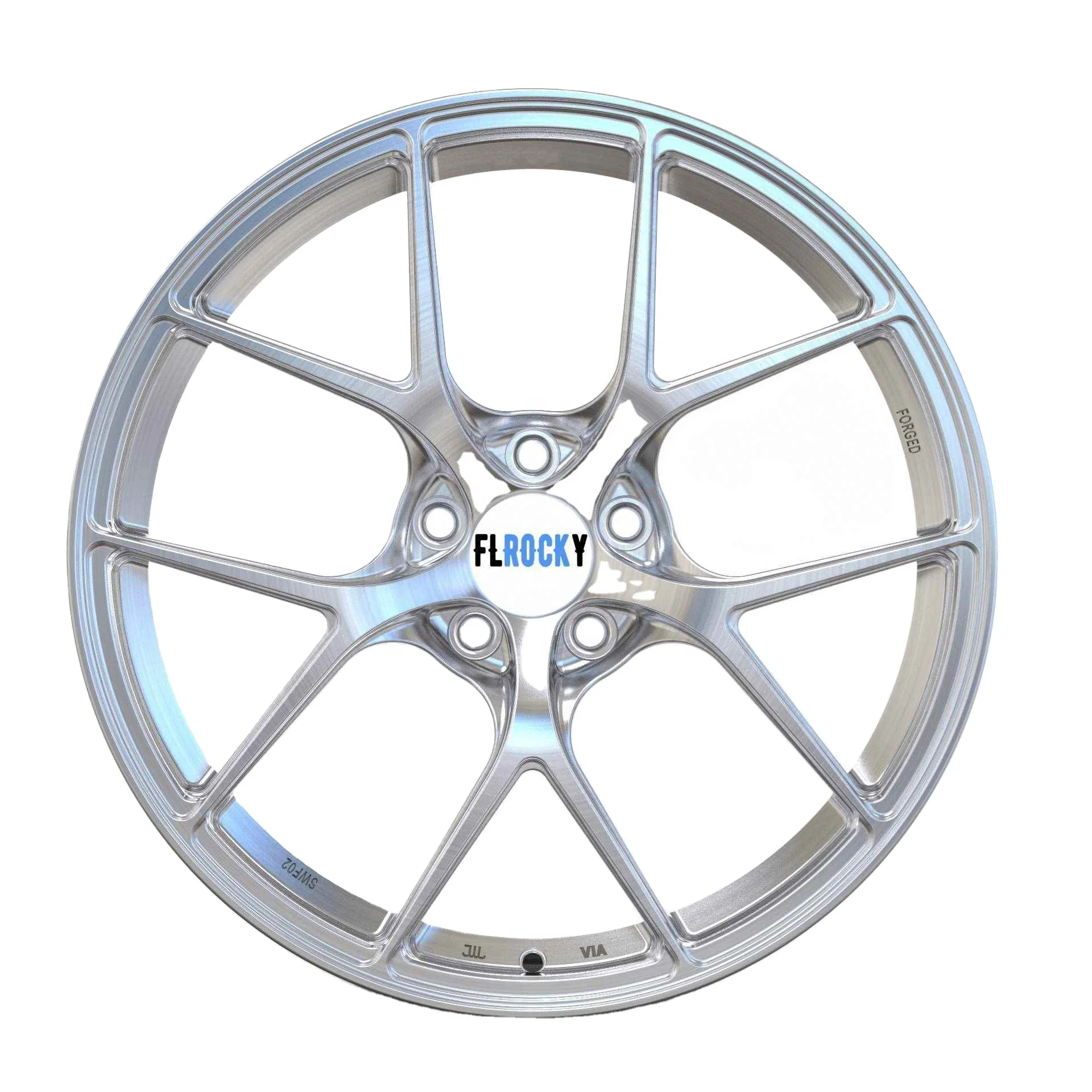 Brand Custom Forgiato Wheel High Quality Forged Aluminum Alloy Wheels 20 Inch 5 Hole Bright Black & Machined Surface