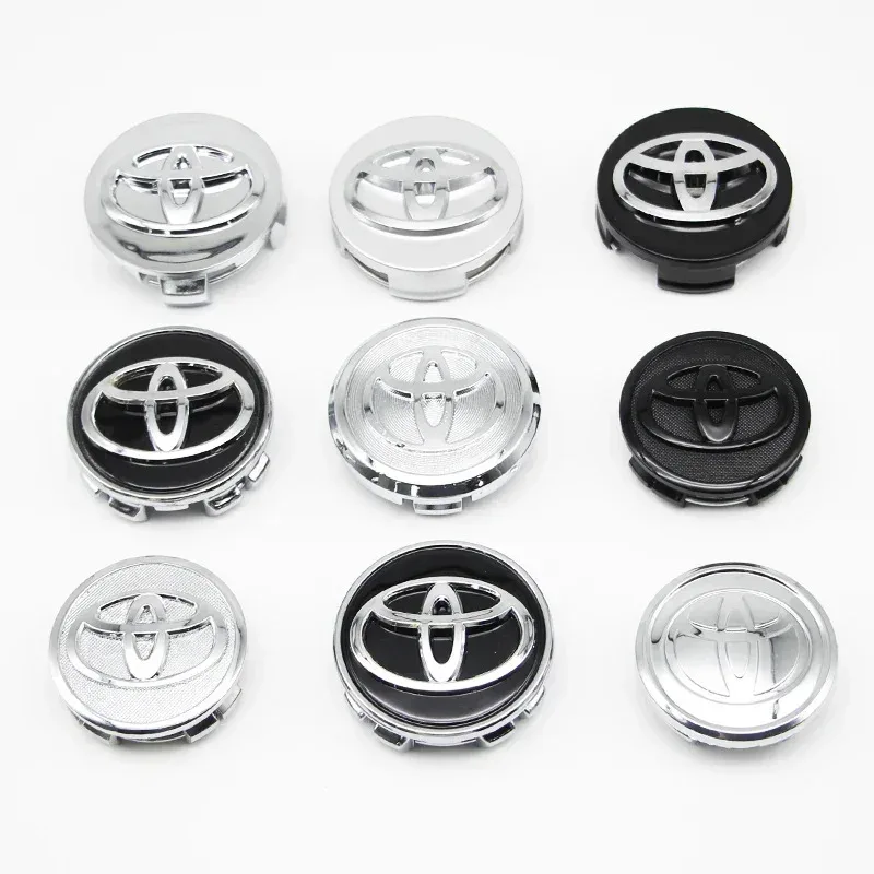 4 peças de tampas de centro de roda de 57mm+62mm para Toyota C-hr Prado Rav4 Yaris Hilux Prius Avensis Corolla Camry Crown