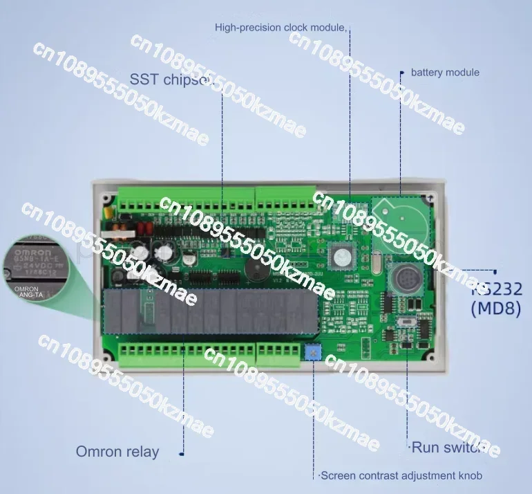 2-in-1 PLC & HMI Integrator FX2N 20 24MRT + OP320 Text Display TD 3.7'' RS485 Modbus RTU, 4AD 2DA NTC Optional