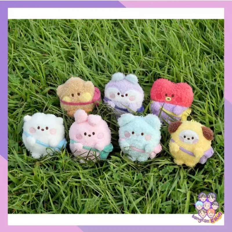 Anime Cartoon Bt21 Cooky Tata Chimmy Plush Toy Keychain Y2K Creative New Cute Backpack Decoration Doll Pendant Gift for Friends - view 3